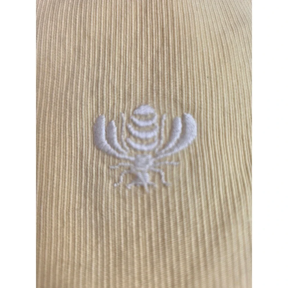 Restoration Hardware Rare Embroidered Bee es Full Butter Yellow Cotton Faille
